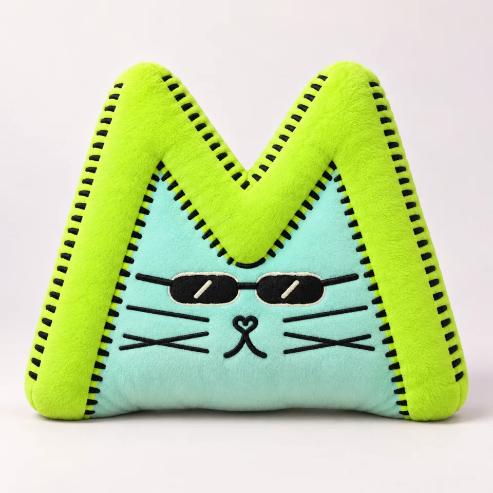 MAXCAT Afterhours plush concept with mint face, lime M ears and sunglasses